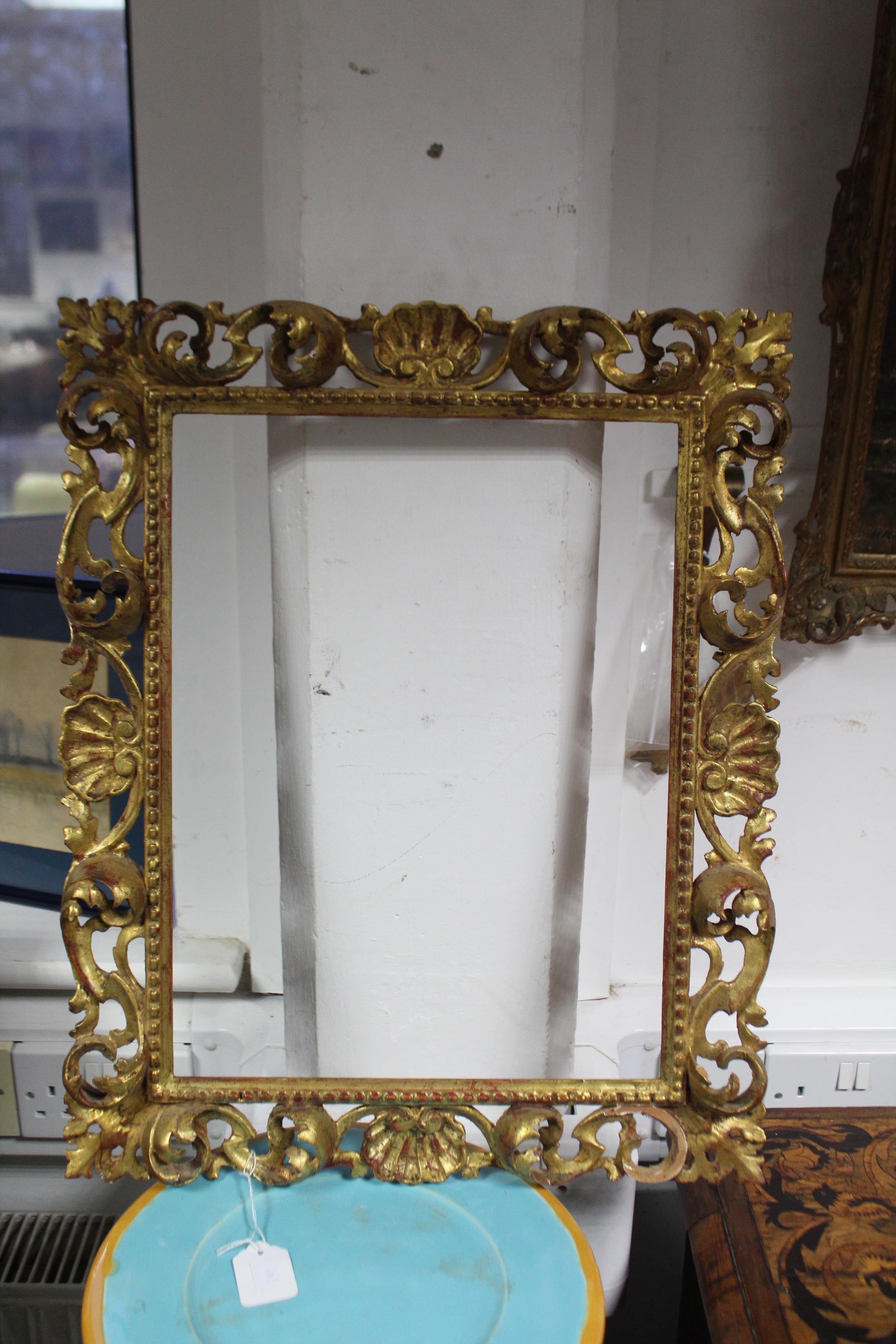 A set of four carved giltwood rectangular Florentine picture frames; 20½” x 17” over-all; & a - Image 5 of 10