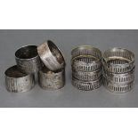 A set of six silver cup holders with pierced sides, Sheffield 1916 by George Wish & Co. Ltd.;