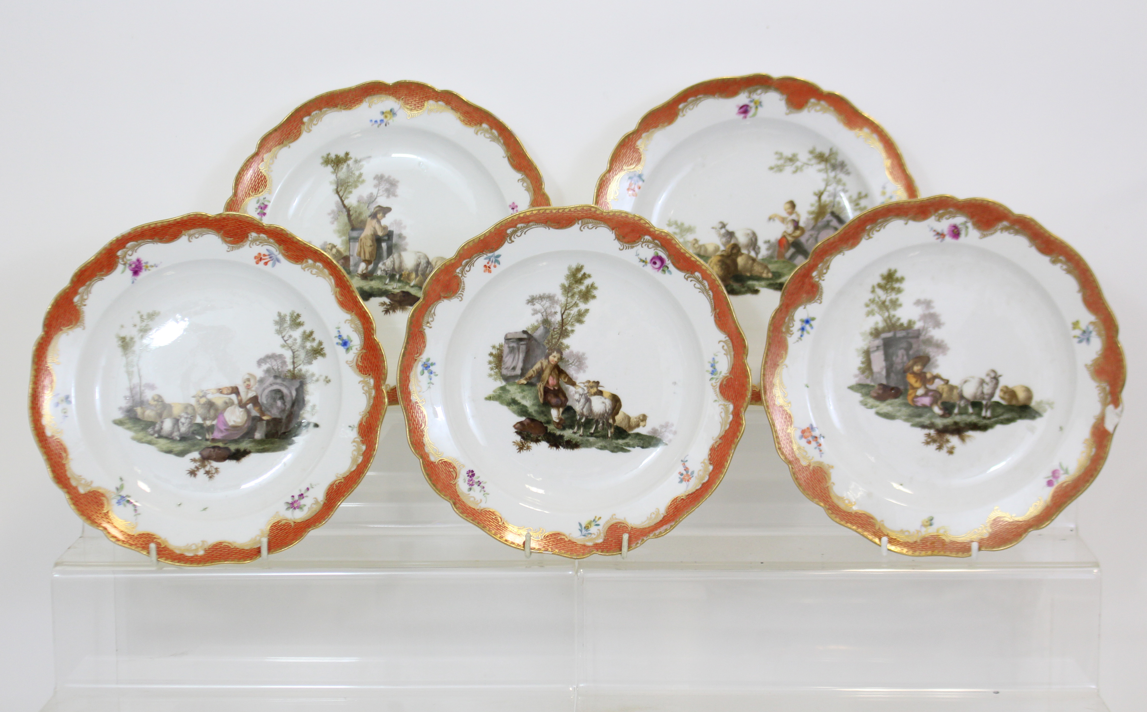 A MEISSEN MARCOLINI PERIOD PART DESSERT SERVICE, comprising: a pair of comports with applied - Image 11 of 13