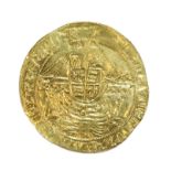 A HENRY VIII GOLD “ANGEL”, third coinage, with annulet by Angel’s head & on ship, Lys mintmark. (4.