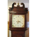 An early 19th century longcase clock, the14” painted dial with Arabic numerals, subsidiary seconds &