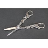 A pair of modern silver “Aesop’s Fables” grape scissors with cast Fox & Grapes stems; London1969, by