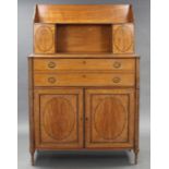 A FINE LATE 18th century SATINWOOD SECRETAIRE CABINET by GILLOWS OF LANCASTER, crossbanded &