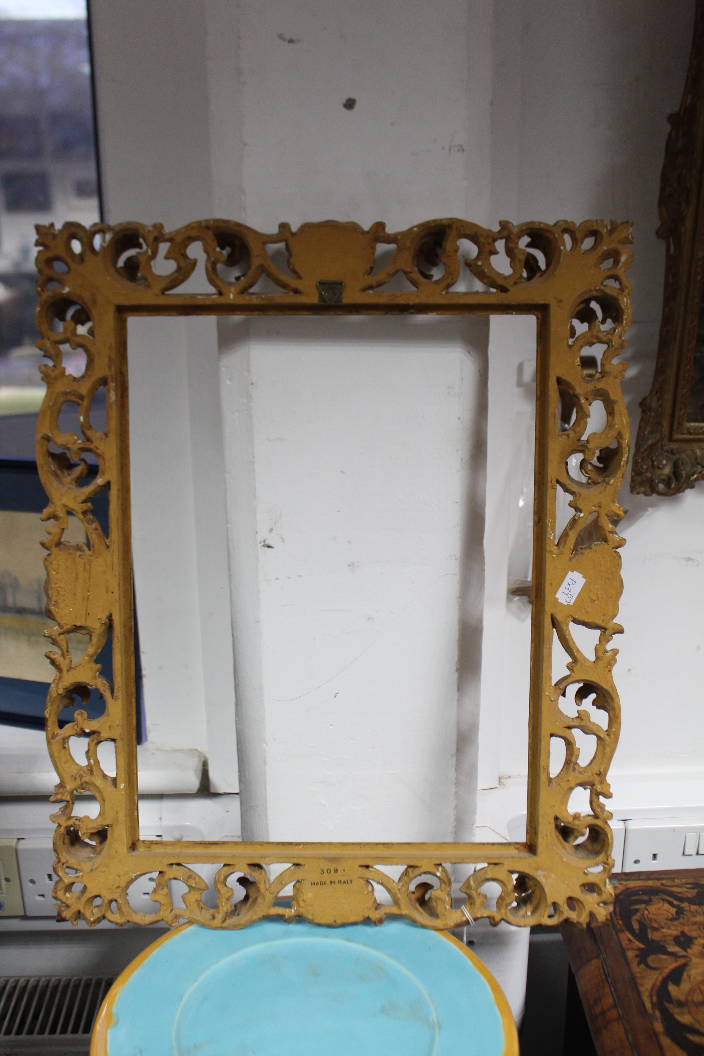 A set of four carved giltwood rectangular Florentine picture frames; 20½” x 17” over-all; & a - Image 6 of 10