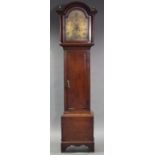 AN 18th century LONGCASE CLOCK, the 12” engraved brass dial signed “Price, Chichester”, with roman