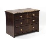 A pine small chest, fitted two short & two long graduated drawers with turned knob handles, 41” wide