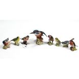 A Beswick large model of a Kingfisher (No. 2371), 5” high; together with seven other Beswick bird