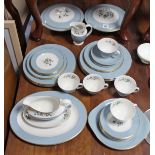 A Royal Doulton bone china “Rose Elegans” pattern thirty seven piece part dinner & tea service; &