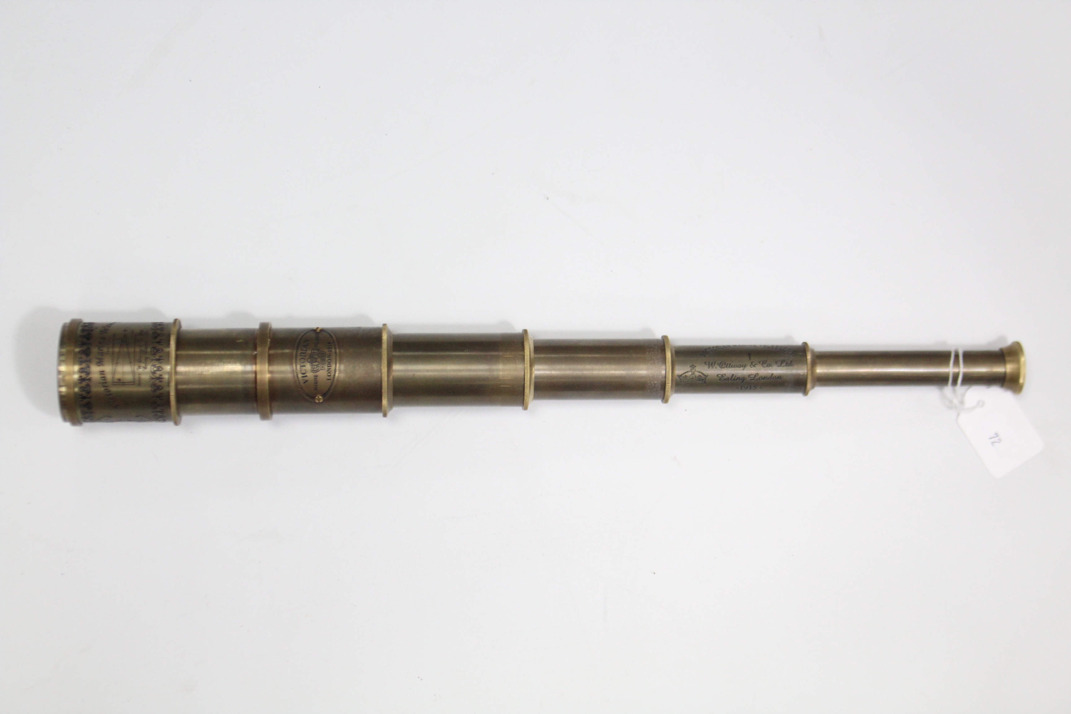 A reproduction brass six-drawer marine telescope, 19½” long. - Image 5 of 5