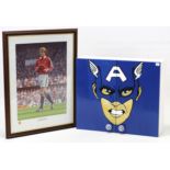 A Limited Edition coloured print after Stephen Smith – “David Beckham, Manchester United”, signed in