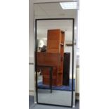 A large rectangular wall mirror in white-finish frame, 75” x 31½”; & a similar smaller ditto in