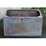 A galvanised-metal water tank, 36” x 23¼” x 10¾”.