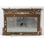 A 19th century gilt gesso frame overmantel mirror inset bevelled plate, 48” x 32½”. (w.a.f.).