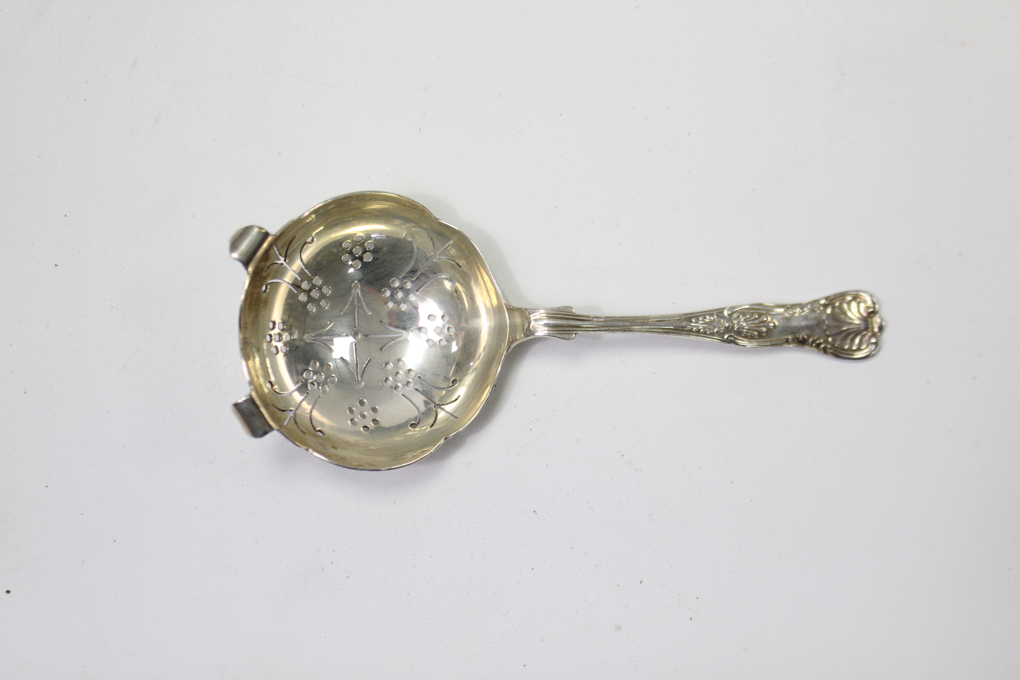 A George VI silver Queens’s pattern sifter spoon, 5” long; & a ditto small sugar bowl, 2½” diameter, - Image 3 of 5