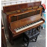 An early-mid 20th century Bechstein iron-framed & cross-strung upright piano in mahogany case, 59”