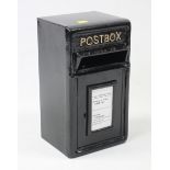 A modern black-finish post-box, 17½” high, boxed.