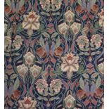 Two pairs of Liberty-style lined & interlined curtains with all-over repeating multi-coloured floral