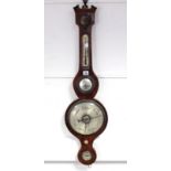 A 19th century aneroid wall barometer by Davison of Fakenham, in inlaid-mahogany banjo-style case,
