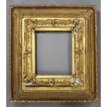 Five various giltwood & gesso picture frames; over-all sizes: 34½” x 39”; 27¾” x 30”; 21¾” x 24½”; &