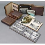 Eight various antique photograph albums, some containing photographs.