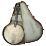 AN EARLY/MID 20th CENTURY CLIFFORD ESSEX & CO. “C.E. SPECIAL” FOUR-STRING BANJO, 24” long, bears