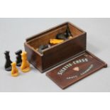 An antique "Silette Chess" set by Grays of Cambridge (size of Kings 2¾" high), in fitted box.