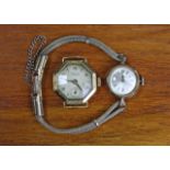 A Pesag ladies’ wristwatch with octagonal dial, in 18ct. gold case, Glasgow import marks for 1928 (