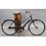 A mid-20th century Swift ladies bicycle (black).