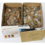 A quantity of British pre & post decimal coins; a few postal covers; & a quantity of foreign coins.