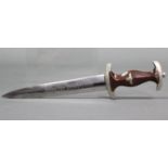 A WWII NAZI NSKK DAGGER BY BONTGEN & SABIN OF SOLINGEN, with 8 ½” long double-edge blade, with