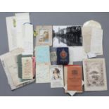 An interesting collection of vintage letters, photographs, ephemera , etc.