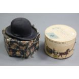 A Scott & Co. of London black felt bowler hat with cardboard hat box; & a Marshall’s cardboard hat