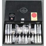 A canteen of Cooper Ludlam EPNS & A1 plated cutlery comprising of twenty-four items, boxed.