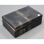 A George V black morocco leather MP’s document box, 18” wide; & various letters & correspondence,