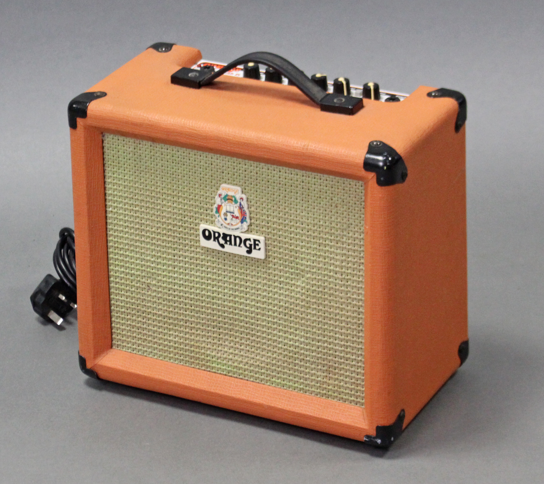 An orange “Crush 15” guitar amplifier. - Image 2 of 4