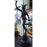 A modern reproduction of a late 19thC bronze, Apollo after Giam Cologma, on a stepped plinth 20.