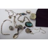 Silver and white metal collectables: to include a miniature Tiffany & Co tape measure stamped