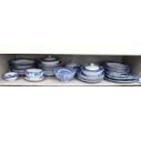 Victorian and later blue and white ceramics: to include Burleigh Ware willow pattern china plates