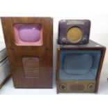 A mixed lot: to include a 1950s Pye freestanding walnut cased 9'' television 30''h 18''w BSR