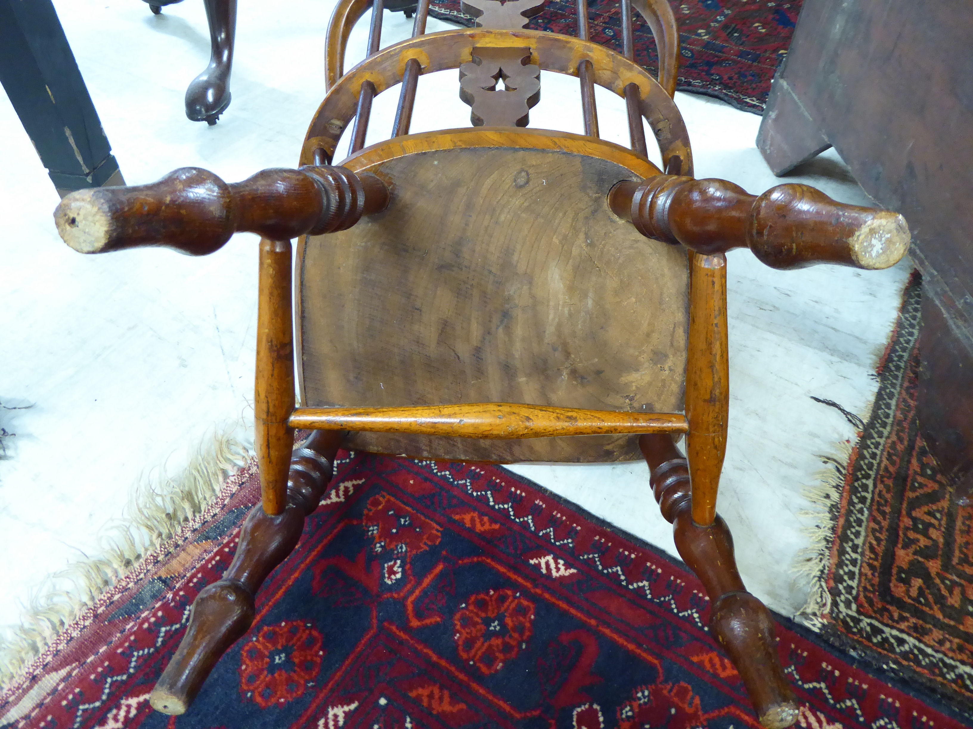 A late Victorian child's beech and elm framed Windsor design chair, - Image 3 of 3