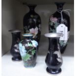Cloisonne and other metalware: to include a pair of early 20thC Japanese vases,