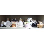 Novelty china teapots: to include one fashioned as a kitchen dresser OS3