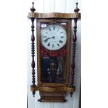 A late 19thC Vienna style wall clock,