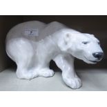 A Royal Copenhagen porcelain model, a standing polar bear no.