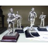 Five Royal Hampshire silver plated soldiers,