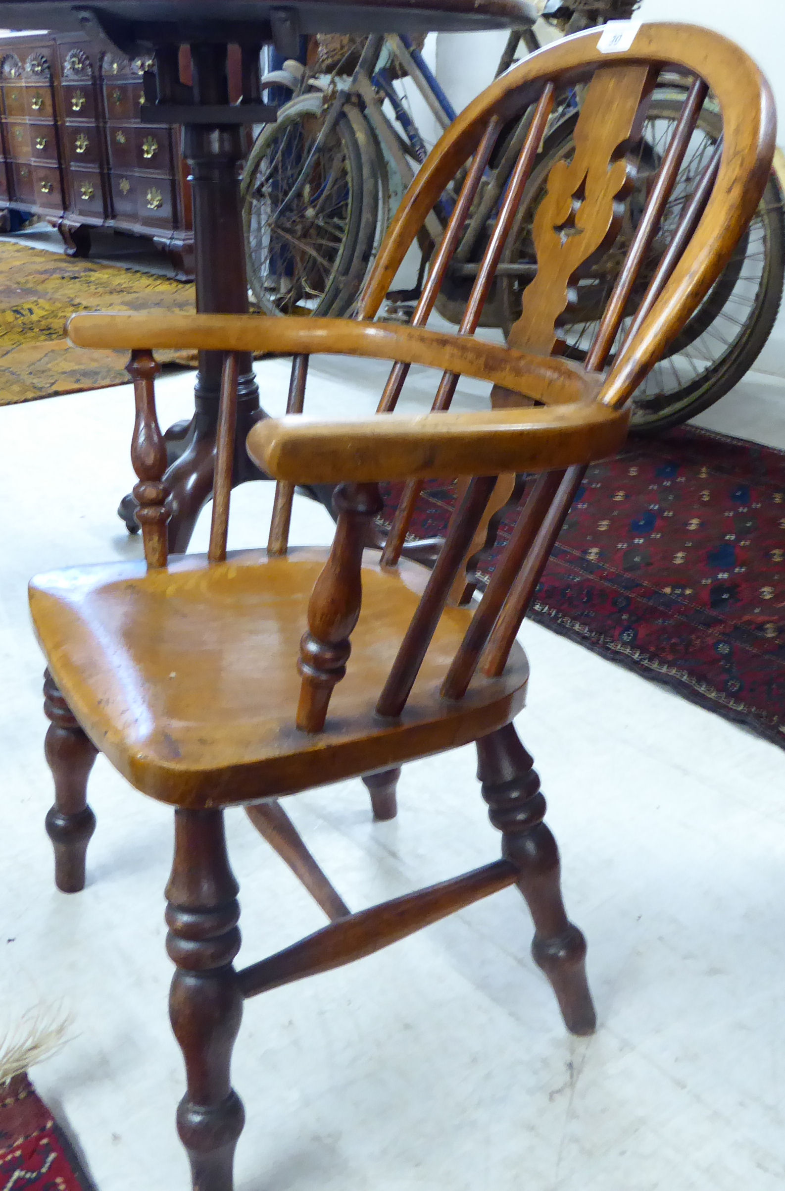 A late Victorian child's beech and elm framed Windsor design chair, - Image 2 of 3