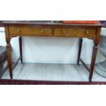 An Edwardian satinwood inlaid mahogany desk, the top set with a black hide scriber,