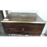 A mid Victorian brass inlaid rosewood jewellery casket,