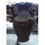 Huppe Milliard - an Art Nouveau cast and patinated bronze lamp base,