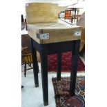A 'vintage' butcher's block with an upstand 20''' x 24'',